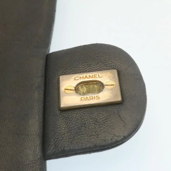 CHANEL Mademoiselle Turn Lock Flap Shoulder Bag Lamb Skin Black CC Auth ai677AV - Picture 7 of 16